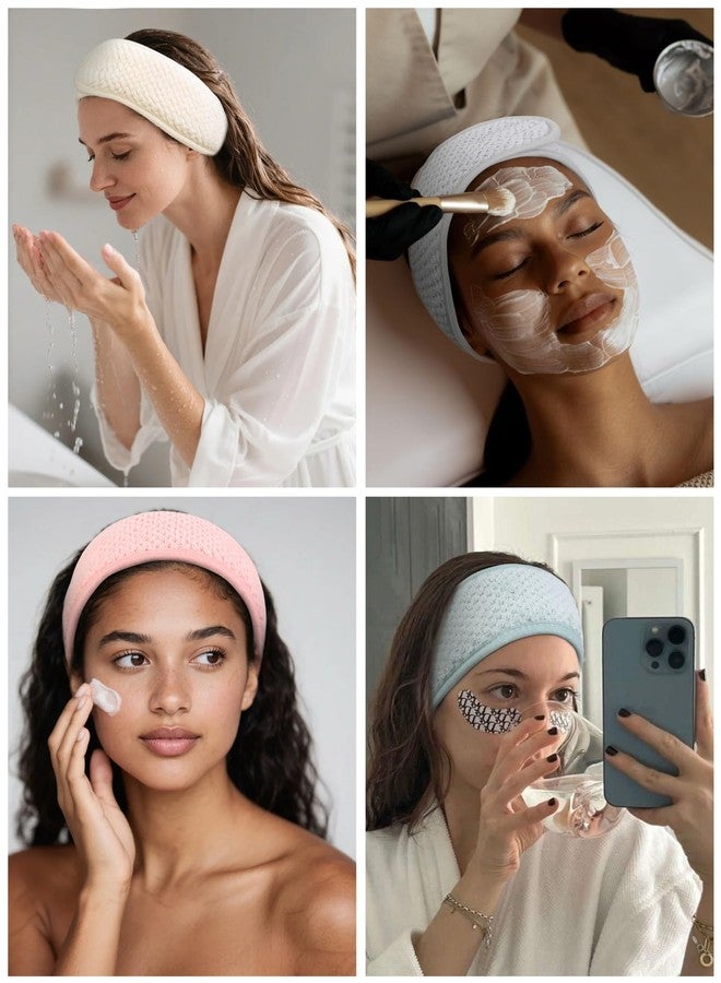 Huachi Skincare Headbands for Women Girls: Spa Headband for Washing Face Towel Hair Bands, Makeup Facial Face Wash Head Bands 4 PCS - Image 5